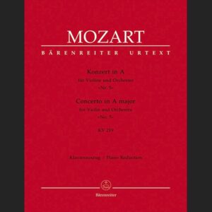 MOZART W.A. – CONCIERTO Nº5 LA M URTEXT KV.219 – ED. BARENREITER