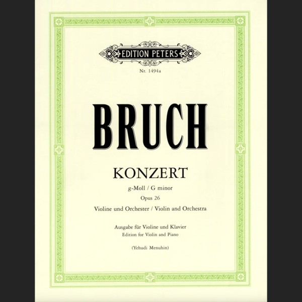 BRUCH M. - CONCIERTO SOL m OP.26 - ED. PETERS