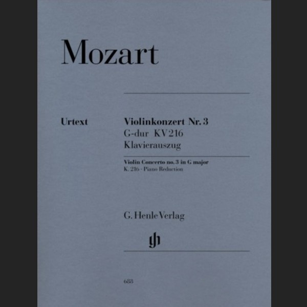 MOZART W.A. - CONCIERTO Nº3 SOL M URTEXT KV.216 - ED. HENLE VERLAG