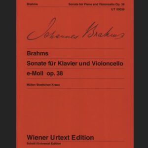 BRAHMS J. – SONATA MI m URTEXT OP. 38 – ED. WIENER